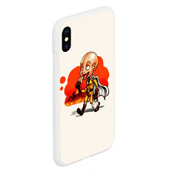 Чехол iPhone XS Max матовый One Punch Man Сайтама, цвет: 3D-белый — фото 2