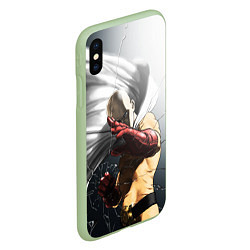 Чехол iPhone XS Max матовый One Punch Man - Сайтама, цвет: 3D-салатовый — фото 2