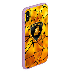 Чехол iPhone XS Max матовый Lamborghini Gold плиты, цвет: 3D-сиреневый — фото 2