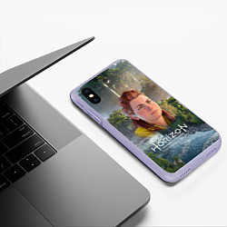 Чехол iPhone XS Max матовый Элой Horizon, цвет: 3D-светло-сиреневый — фото 2