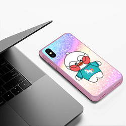 Чехол iPhone XS Max матовый УТОЧКА ЛАЛАФАНФАН Unicorn, цвет: 3D-розовый — фото 2