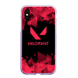 Чехол iPhone XS Max матовый Valorant - Геометрия, цвет: 3D-сиреневый