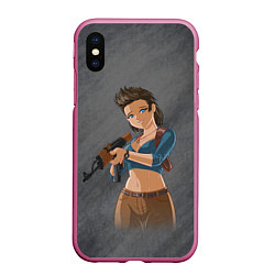 Чехол iPhone XS Max матовый Nathan Drake girl from Uncharted by sexygirlsdraw, цвет: 3D-малиновый