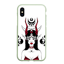 Чехол iPhone XS Max матовый Devil beauty, цвет: 3D-салатовый