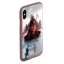 Чехол iPhone XS Max матовый Элой Horizon Forbidden West game, цвет: 3D-коричневый — фото 2