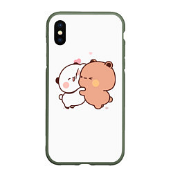 Чехол iPhone XS Max матовый Плюшевая любовь навечно Plush love forever, цвет: 3D-темно-зеленый