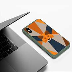 Чехол iPhone XS Max матовый Metamask Крипто лиса, цвет: 3D-темно-зеленый — фото 2