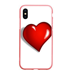 Чехол iPhone XS Max матовый Сердце большое мультяшное