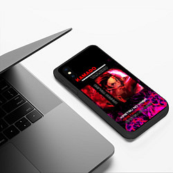 Чехол iPhone XS Max матовый Тандзиро Камадо в огне Komatsu, цвет: 3D-черный — фото 2