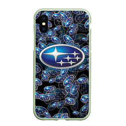 Чехол iPhone XS Max матовый SUBARU BIG LOGO PATTERN