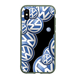 Чехол iPhone XS Max матовый Volkswagen logo Pattern