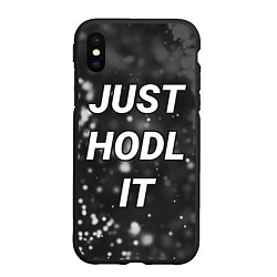 Чехол iPhone XS Max матовый CRYPTO - JUST HODL IT Частицы, цвет: 3D-черный