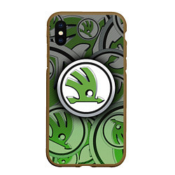 Чехол iPhone XS Max матовый Skoda Carbone Pattern