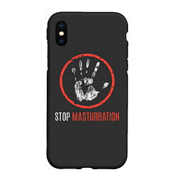 Чехол iPhone XS Max матовый STOP MASTURBATION, цвет: 3D-черный