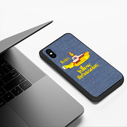 Чехол iPhone XS Max матовый On a Yellow Submarine 3D, цвет: 3D-черный — фото 2