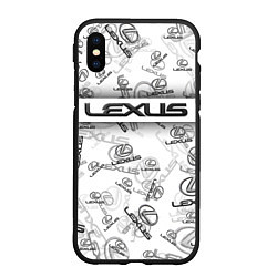 Чехол iPhone XS Max матовый LEXUS BIG EMBLEMA PATTERN