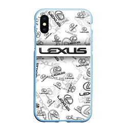 Чехол iPhone XS Max матовый LEXUS BIG EMBLEMA PATTERN, цвет: 3D-голубой