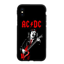 Чехол iPhone XS Max матовый AC DC Ангус Янг гитарист