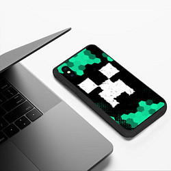 Чехол iPhone XS Max матовый MINECRAFT Графика, цвет: 3D-черный — фото 2