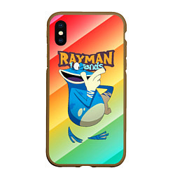 Чехол iPhone XS Max матовый Rayman globox радуга, цвет: 3D-коричневый