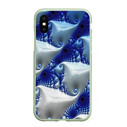 Чехол iPhone XS Max матовый Абстрактные морские ракушки, цвет: 3D-салатовый