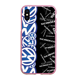 Чехол iPhone XS Max матовый Volkswagen Scirocco Half Pattern, цвет: 3D-розовый