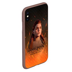 Чехол iPhone XS Max матовый Horizon Forbidden West: Fire, цвет: 3D-коричневый — фото 2