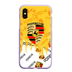 Чехол iPhone XS Max матовый Porsche порше паттерн