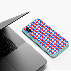Чехол iPhone XS Max матовый Спирали ДНК, цвет: 3D-мятный — фото 2