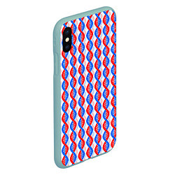 Чехол iPhone XS Max матовый Спирали ДНК, цвет: 3D-мятный — фото 2