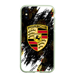 Чехол iPhone XS Max матовый Porsche порше sport, цвет: 3D-салатовый