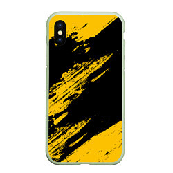 Чехол iPhone XS Max матовый BLACK AND YELLOW GRUNGE ГРАНЖ