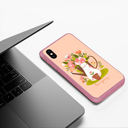 Чехол iPhone XS Max матовый Love spring, цвет: 3D-малиновый — фото 2