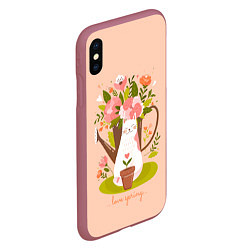 Чехол iPhone XS Max матовый Love spring, цвет: 3D-малиновый — фото 2