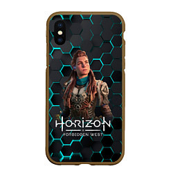 Чехол iPhone XS Max матовый Horizon 3d соты