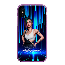 Чехол iPhone XS Max матовый Джуди Альварес Judy Cyberpunk 2077