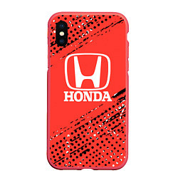 Чехол iPhone XS Max матовый HONDA хонда sport, цвет: 3D-красный