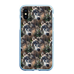 Чехол iPhone XS Max матовый Волки клипарт wolfs