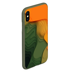 Чехол iPhone XS Max матовый Зеленые дюны, цвет: 3D-темно-зеленый — фото 2