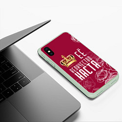 Чехол iPhone XS Max матовый Её величество Прекрасная Настя!, цвет: 3D-салатовый — фото 2