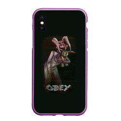 Чехол iPhone XS Max матовый Five Nights at Freddys кролик, цвет: 3D-фиолетовый