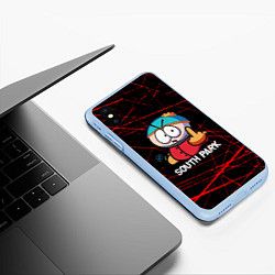 Чехол iPhone XS Max матовый Мультфильм Южный парк Эрик South Park, цвет: 3D-голубой — фото 2