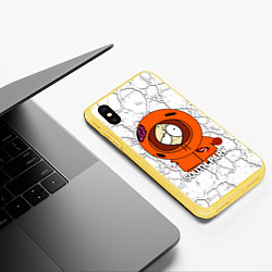Чехол iPhone XS Max матовый Мультфильм Южный парк Кенни South Park, цвет: 3D-желтый — фото 2