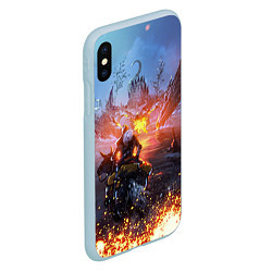 Чехол iPhone XS Max матовый ELDEN RING БИТВА С ДРАКОНОМ, цвет: 3D-голубой — фото 2