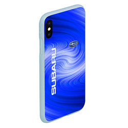 Чехол iPhone XS Max матовый Subaru субару, цвет: 3D-голубой — фото 2