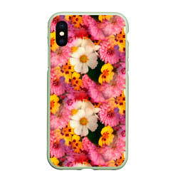 Чехол iPhone XS Max матовый Дачные садовые цветы