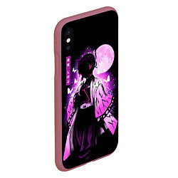 Чехол iPhone XS Max матовый Шинобу Кочо силуэт Клинок рассекающего демона, цвет: 3D-малиновый — фото 2
