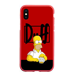 Чехол iPhone XS Max матовый Гомер и пиво Симпсоны Simpsons