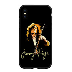 Чехол iPhone XS Max матовый Led Zeppelin Лед Зеппелин Jimmy Page, цвет: 3D-черный