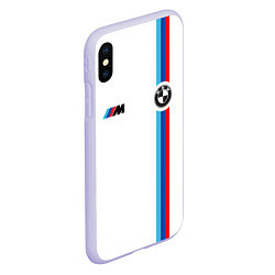 Чехол iPhone XS Max матовый БМВ 3 STRIPE BMW WHITE, цвет: 3D-светло-сиреневый — фото 2